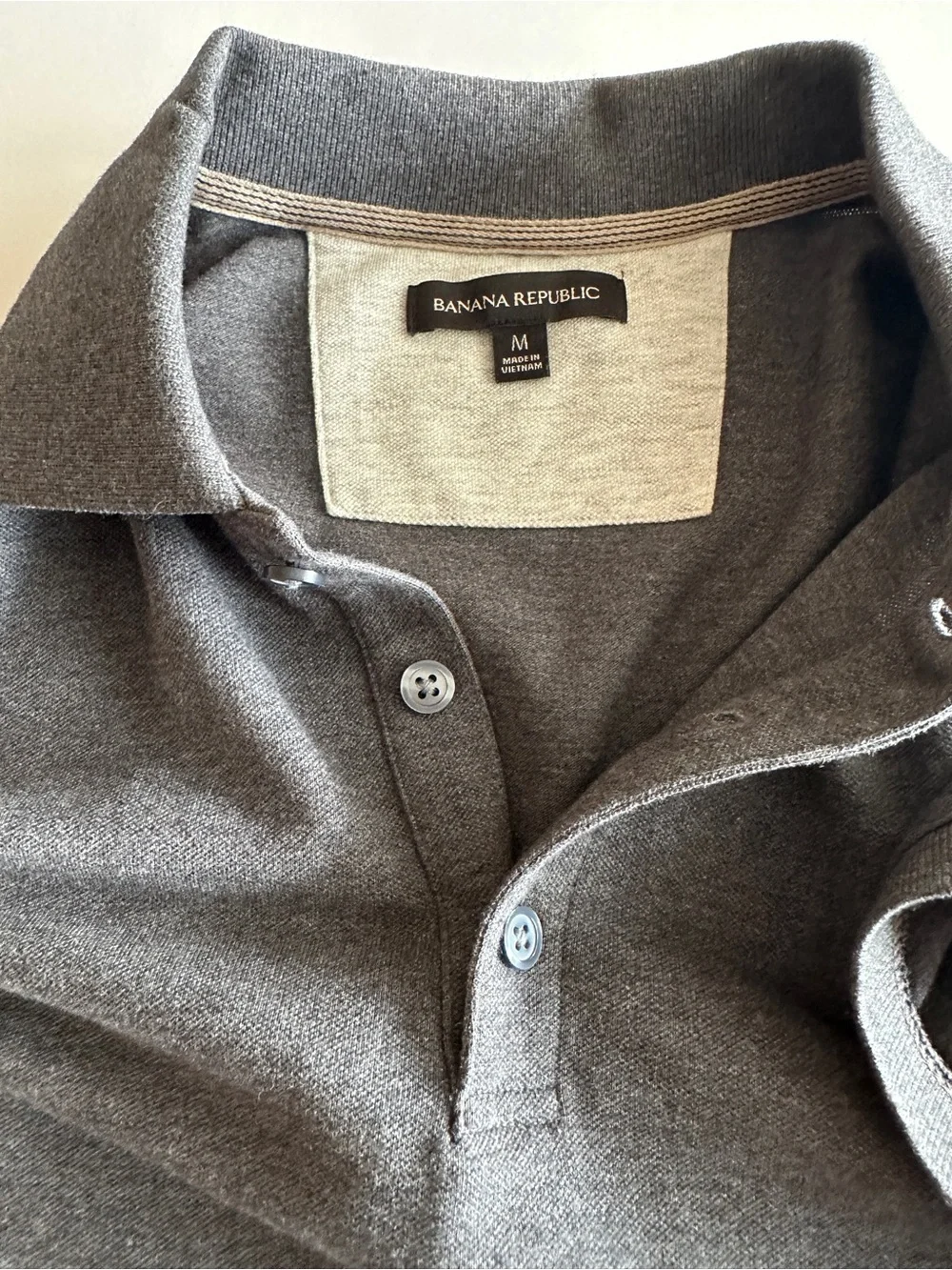 Men Banana Republic Polo Shirt Elephant Logo | Charcoal Grey | Size M
